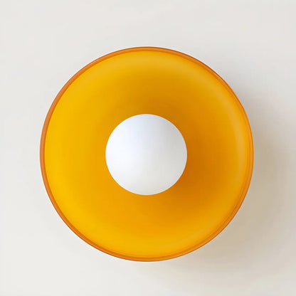 Nordic Round White Glass Flush Ceiling Light