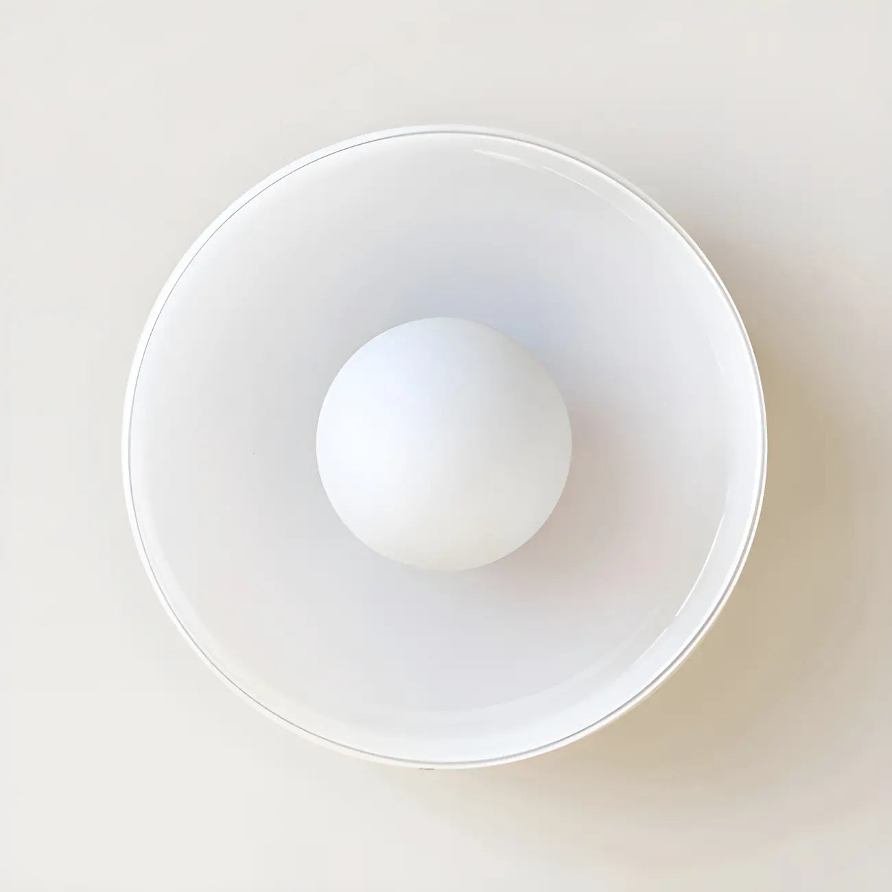 Nordic Round White Glass Flush Ceiling Light