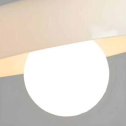 Nordic Round White Glass Flush Ceiling Light