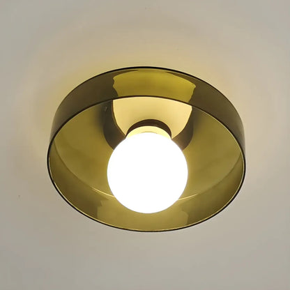 Nordic Round White Glass Flush Ceiling Light