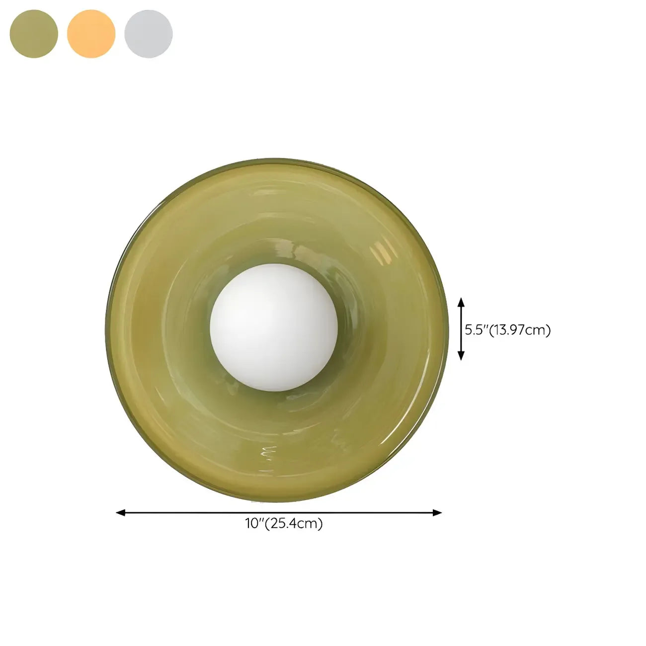 Nordic Round White Glass Flush Ceiling Light