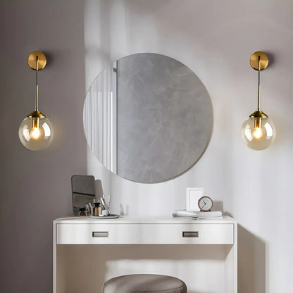 Modern Globe Glass Suspension Vanity Lamp for Bathroom Decor