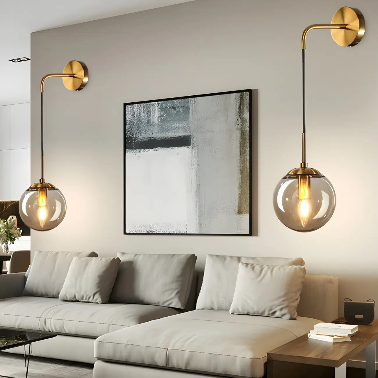 Modern Globe Glass Suspension Vanity Lamp for Bathroom Decor