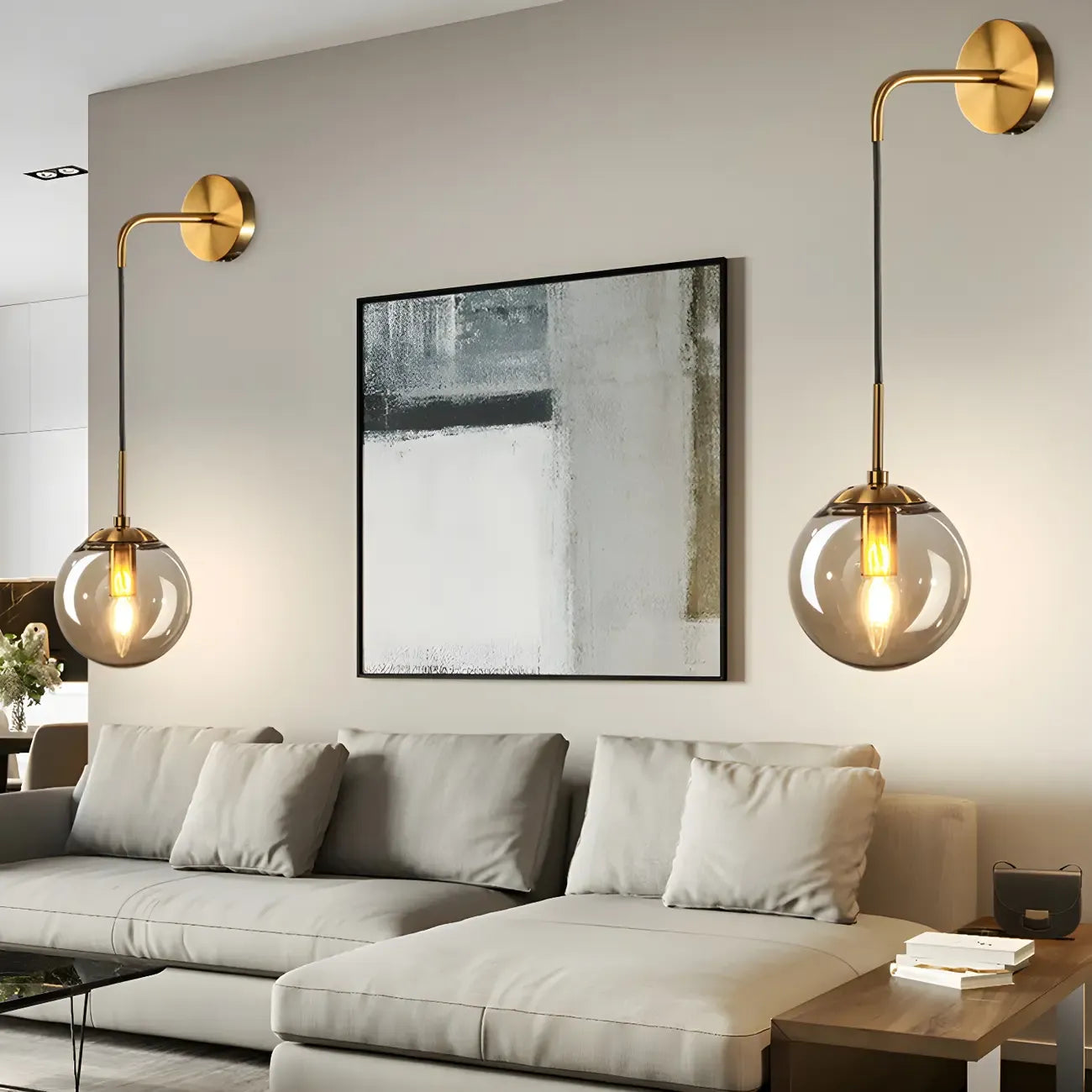 Modern Globe Glass Suspension Vanity Lamp for Bathroom Decor