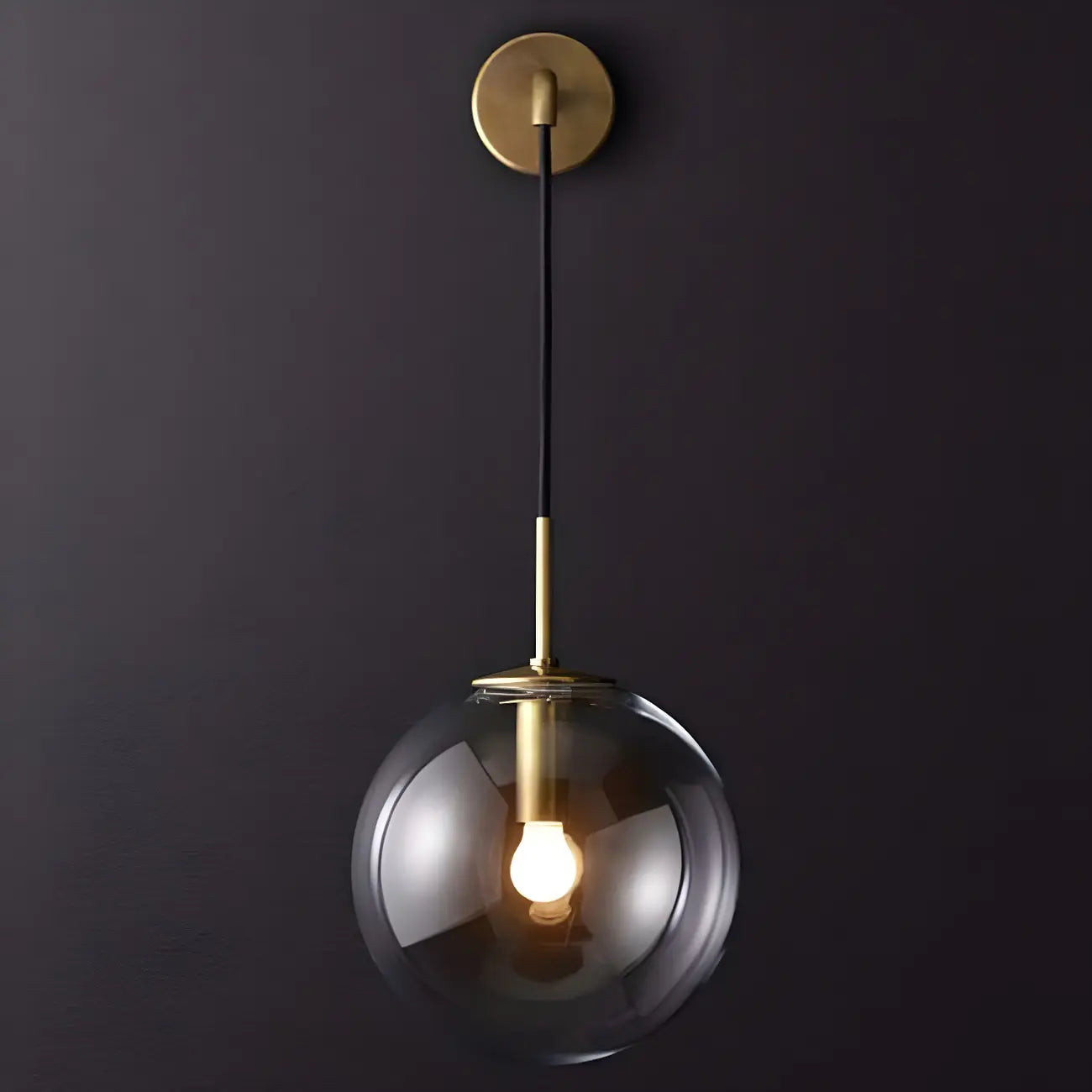 Modern Globe Glass Suspension Vanity Lamp for Bathroom Decor