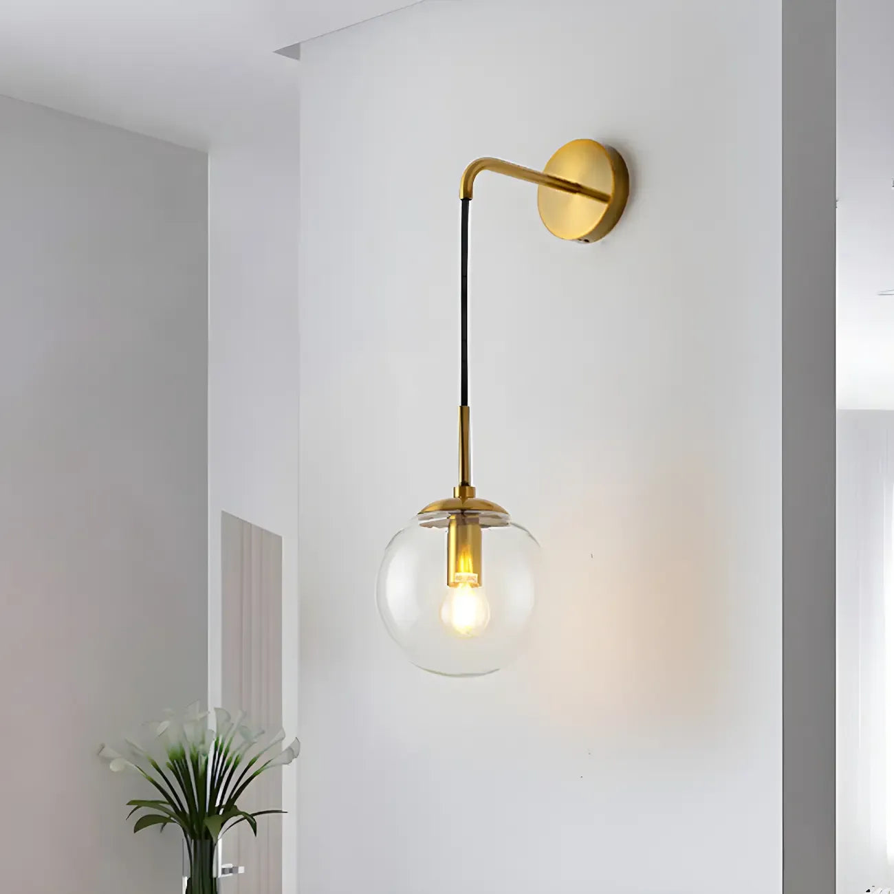 Modern Globe Glass Suspension Vanity Lamp for Bathroom Decor