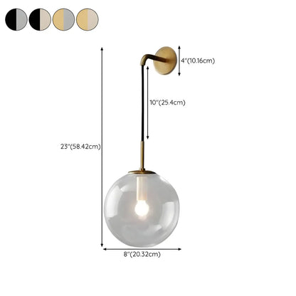 Modern Globe Glass Suspension Vanity Lamp for Bathroom Decor