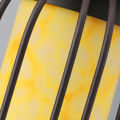 Black Metal Cage Solar Outdoor Post Lights