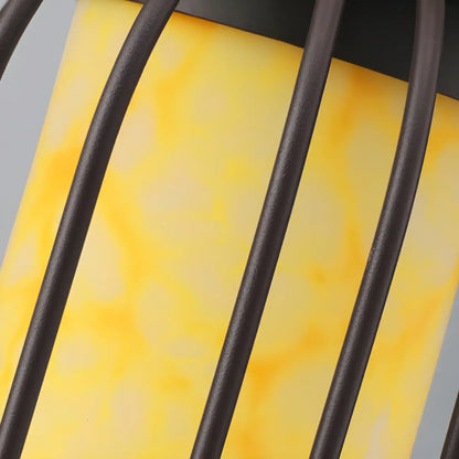 Black Metal Cage Solar Outdoor Post Lights