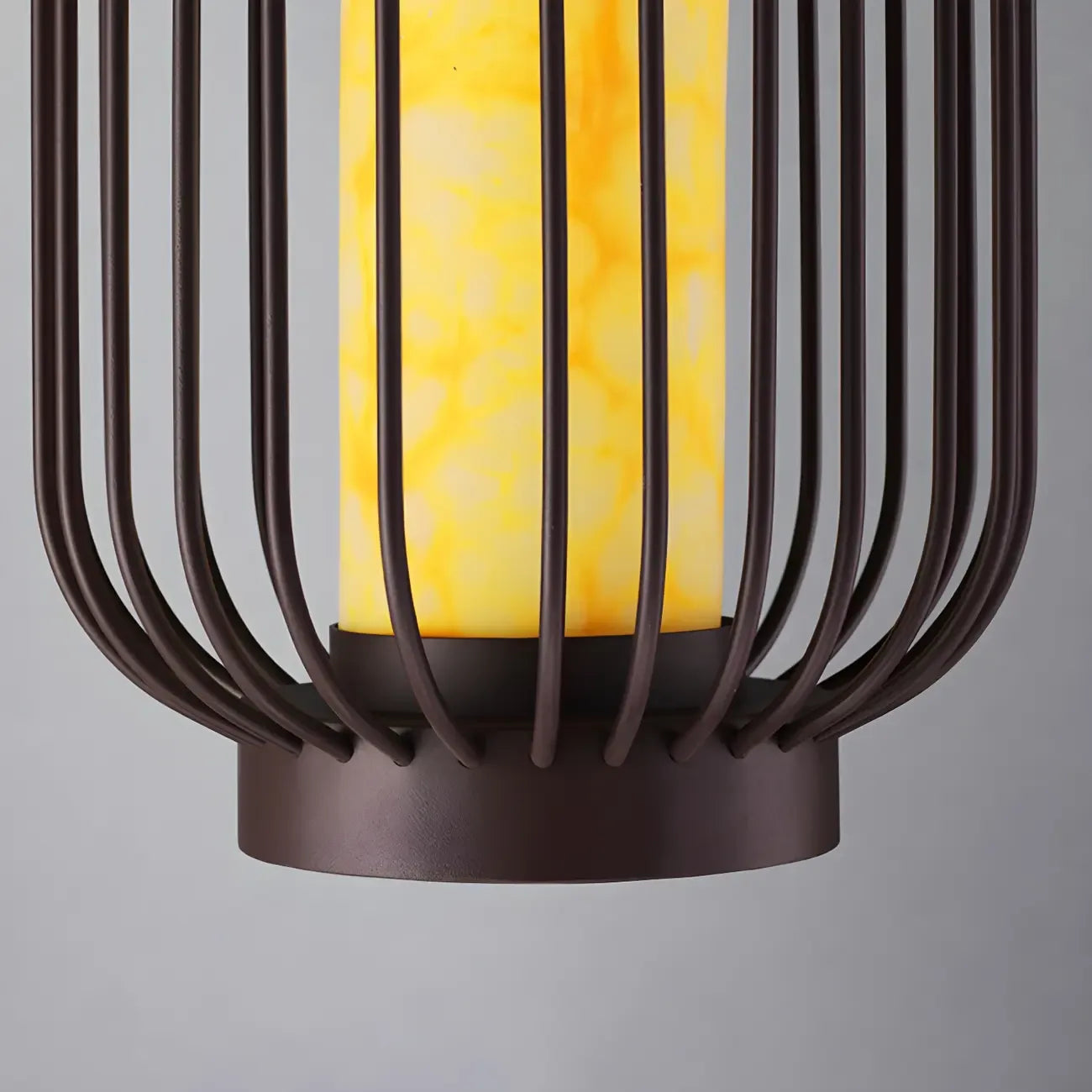 Black Metal Cage Solar Outdoor Post Lights