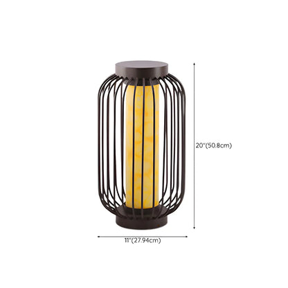 Black Metal Cage Solar Outdoor Post Lights