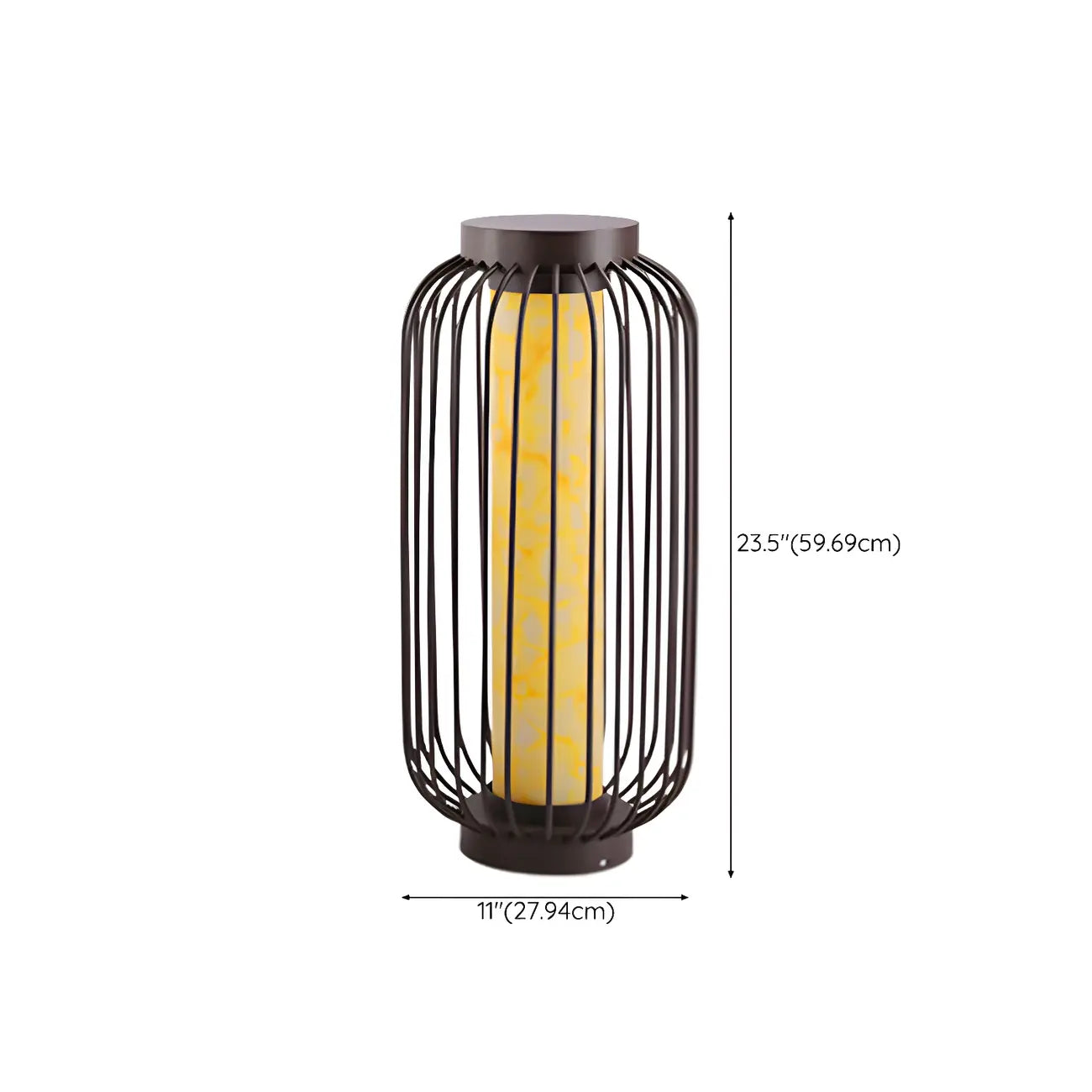 Black Metal Cage Solar Outdoor Post Lights