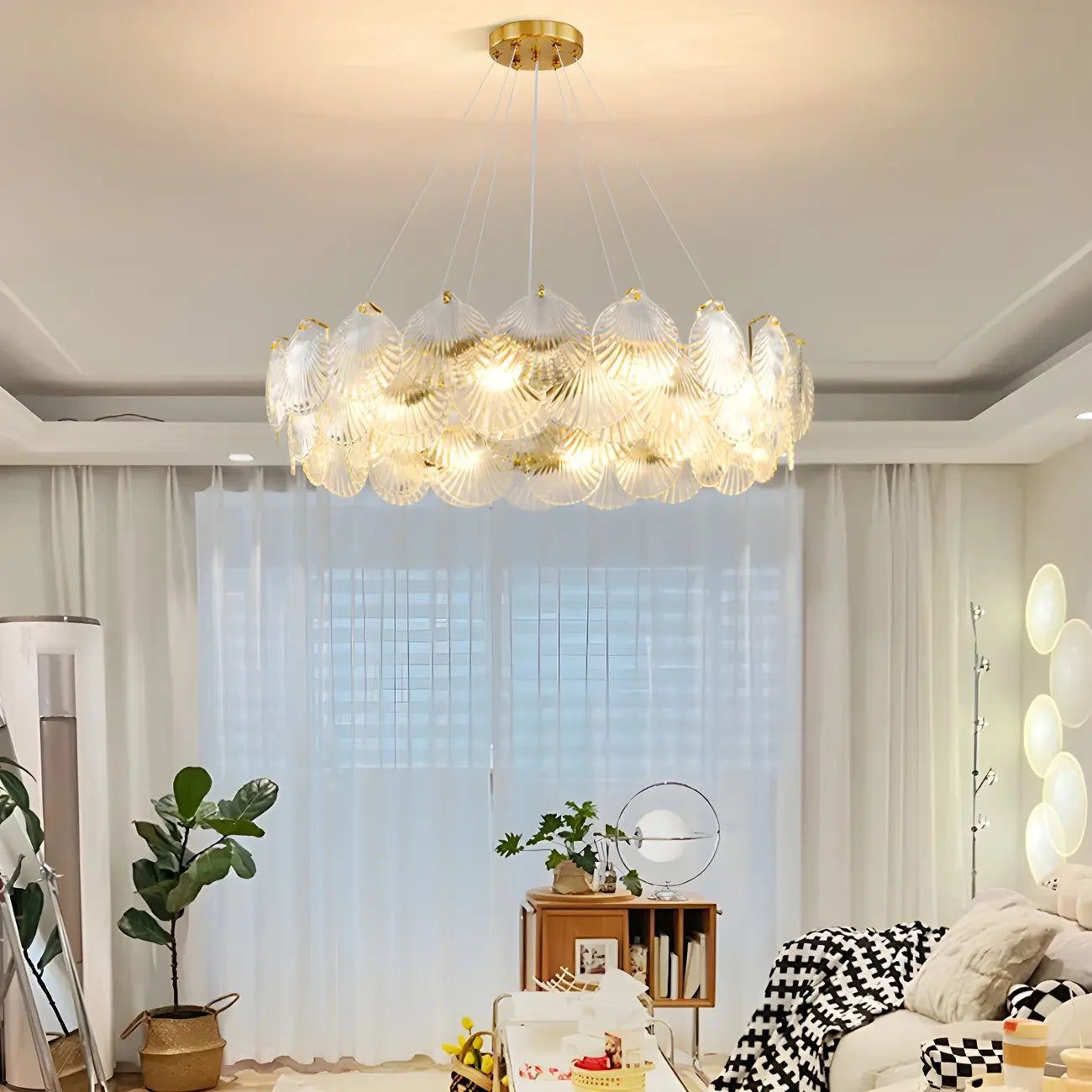 Luxury Clear Glass Geometric Island Pendant Light for Kitchen