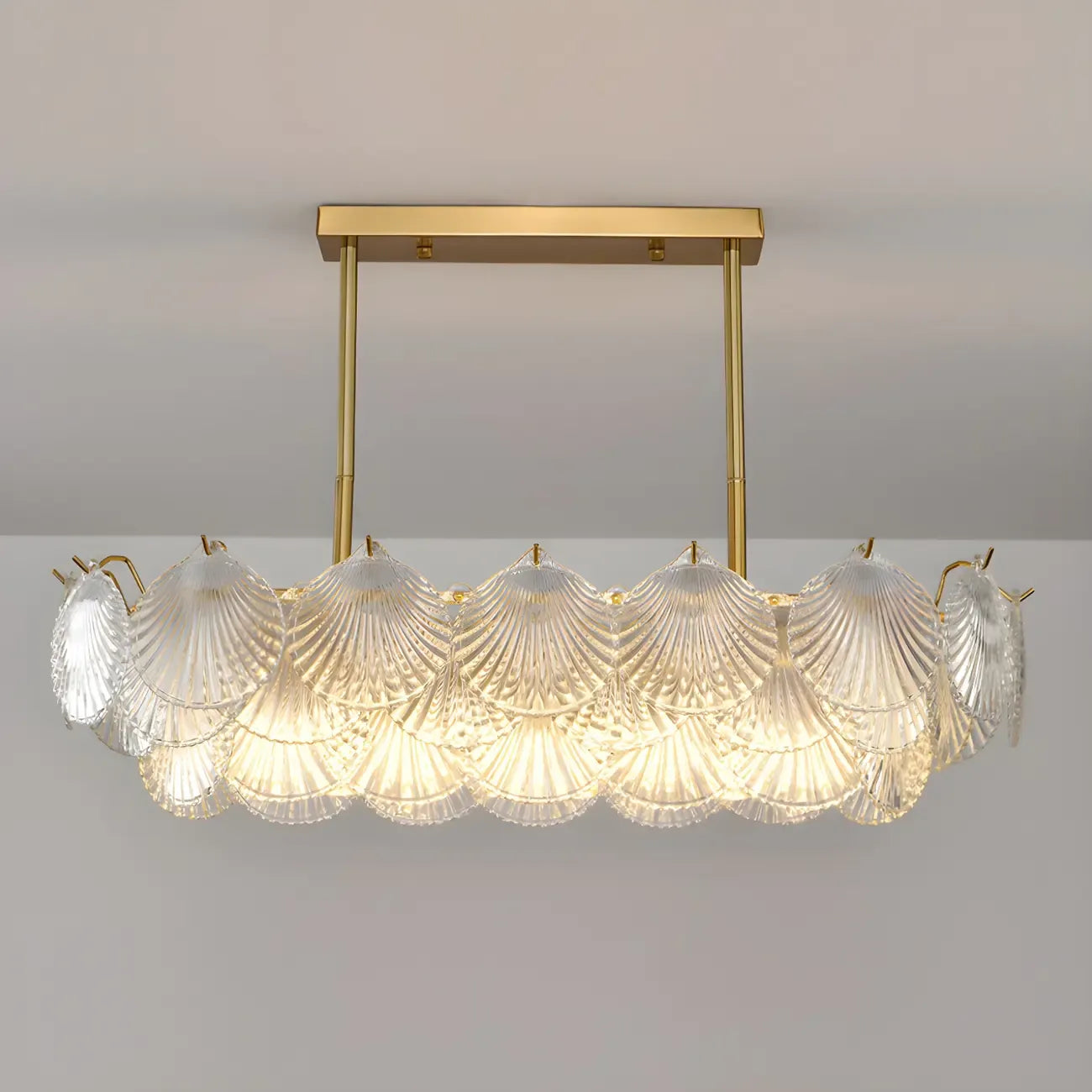 Luxury Clear Glass Geometric Island Pendant Light for Kitchen