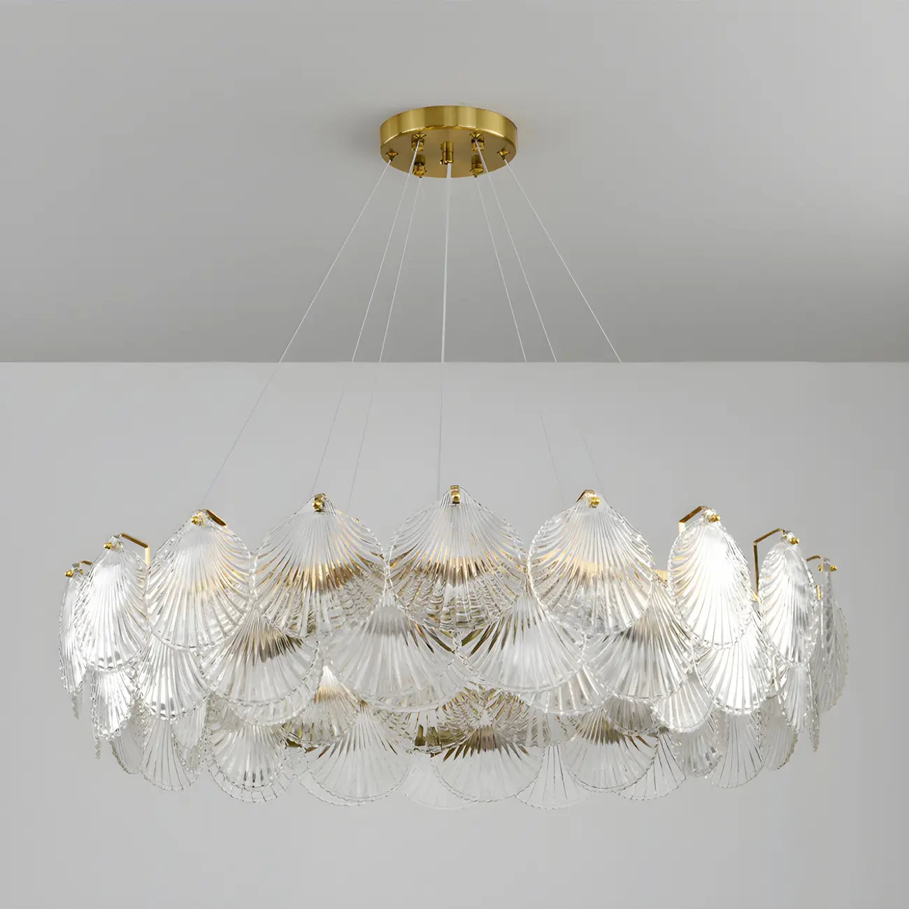 Luxury Clear Glass Geometric Island Pendant Light for Kitchen