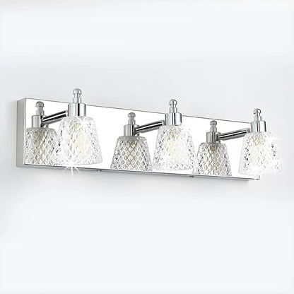 3-Light Modern Clear Glass Silver Bathroom Vanity Light