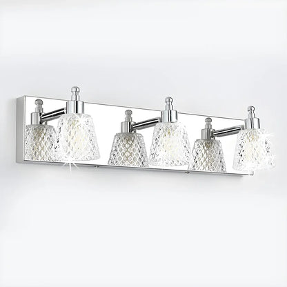 3-Light Modern Clear Glass Silver Bathroom Vanity Light