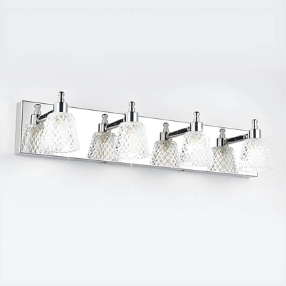 3-Light Modern Clear Glass Silver Bathroom Vanity Light