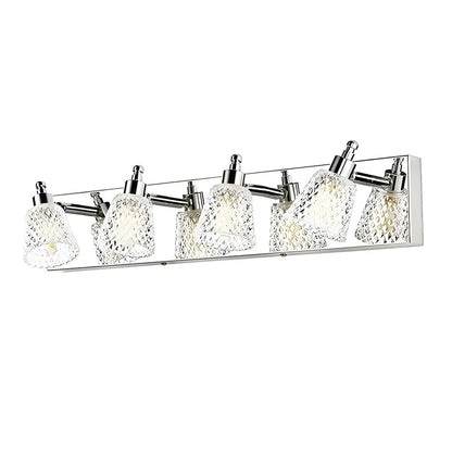3-Light Modern Clear Glass Silver Bathroom Vanity Light