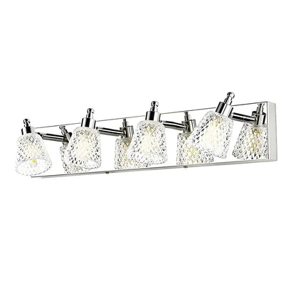 3-Light Modern Clear Glass Silver Bathroom Vanity Light