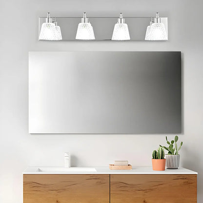 3-Light Modern Clear Glass Silver Bathroom Vanity Light