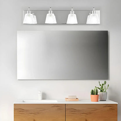 3-Light Modern Clear Glass Silver Bathroom Vanity Light