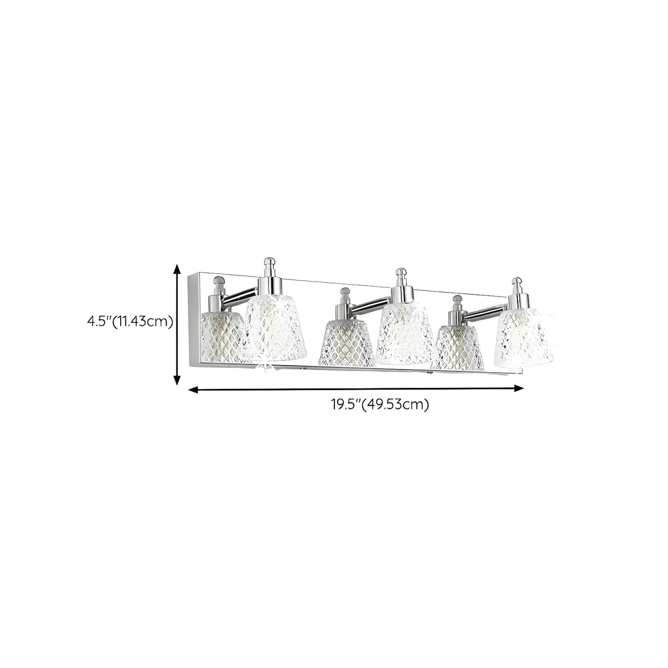 3-Light Modern Clear Glass Silver Bathroom Vanity Light