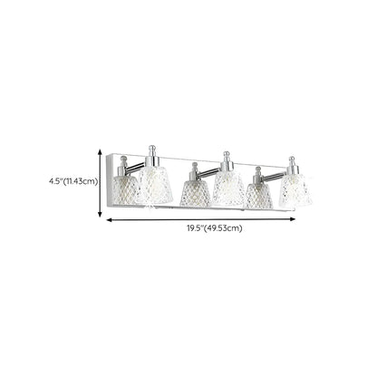 3-Light Modern Clear Glass Silver Bathroom Vanity Light