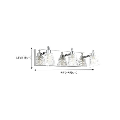 3-Light Modern Clear Glass Silver Bathroom Vanity Light