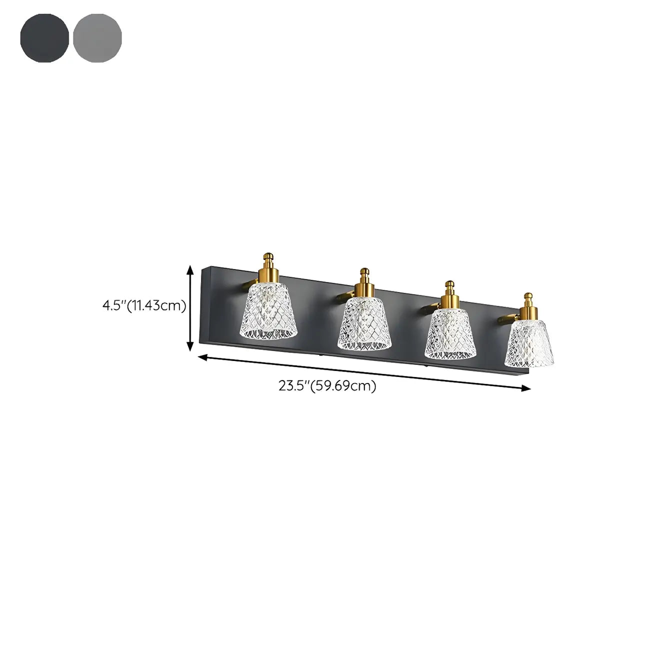 3-Light Modern Clear Glass Silver Bathroom Vanity Light