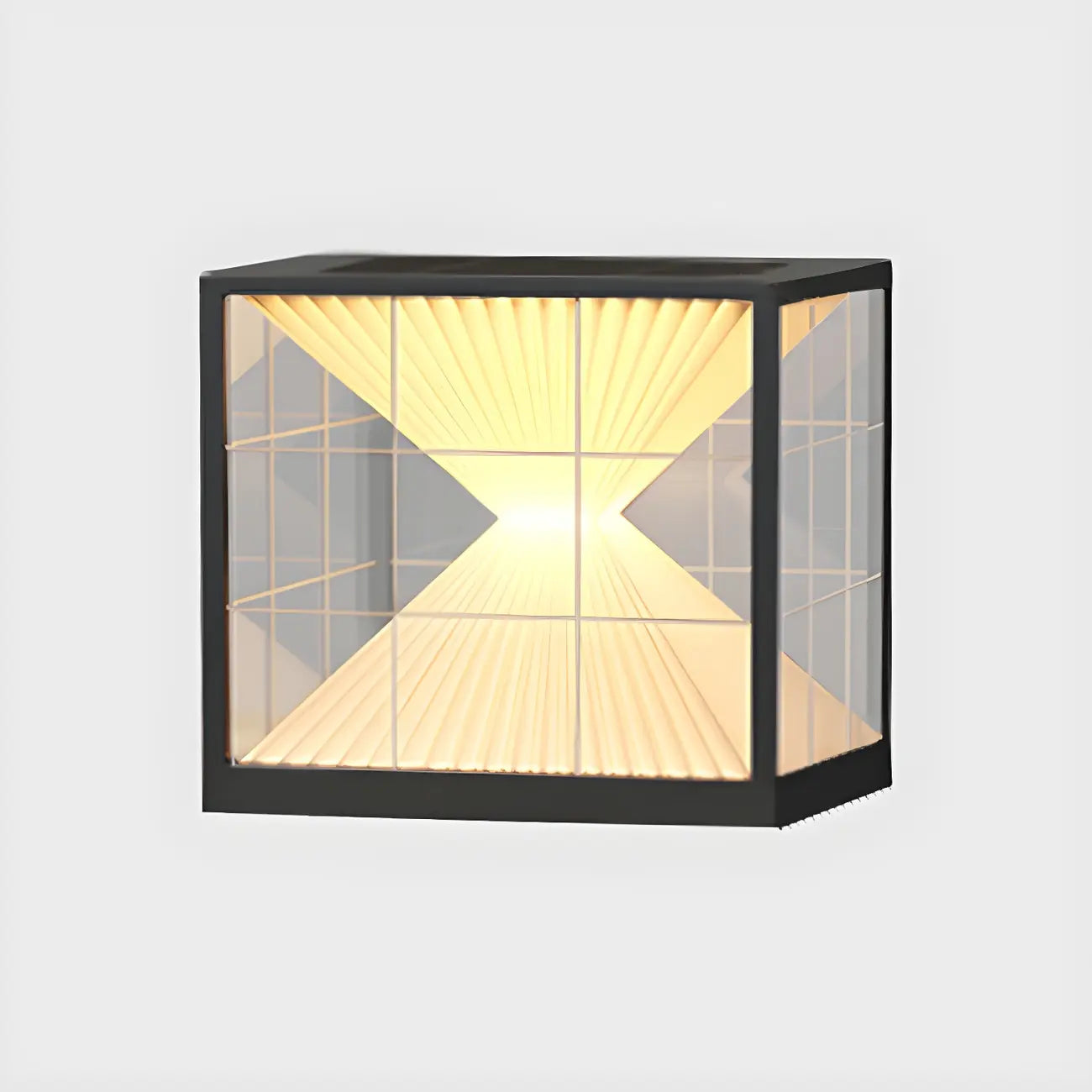 Black Solar Clear Cube Outdoor Post Lights