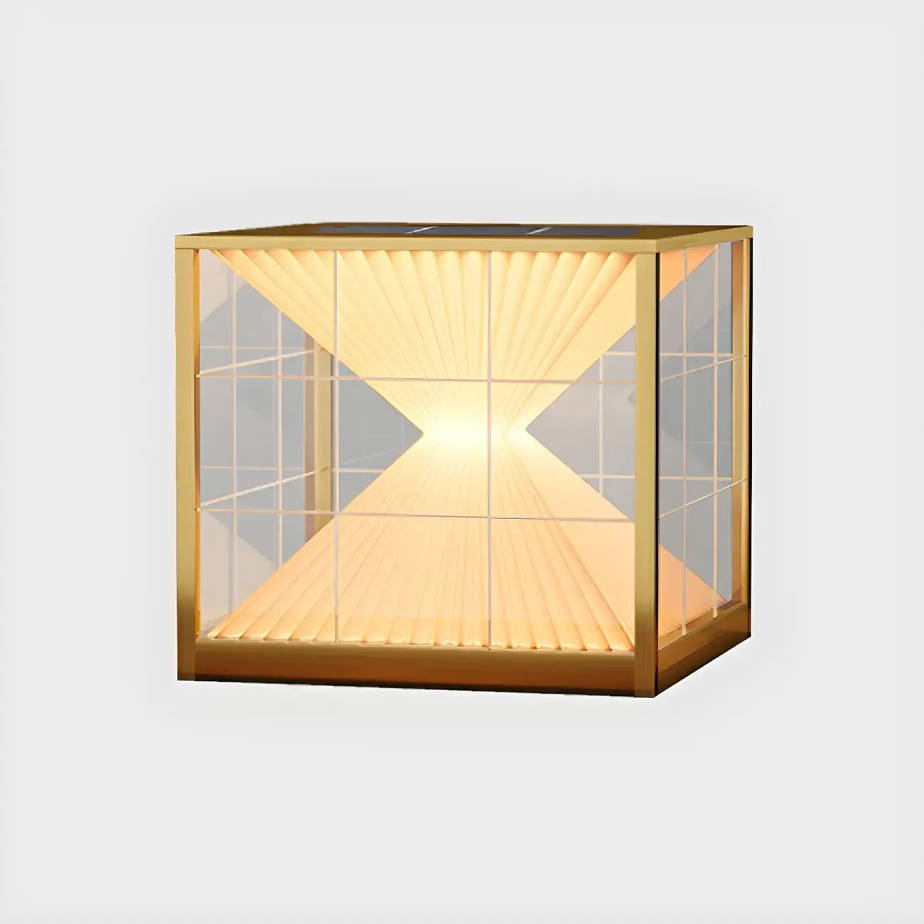 Black Solar Clear Cube Outdoor Post Lights