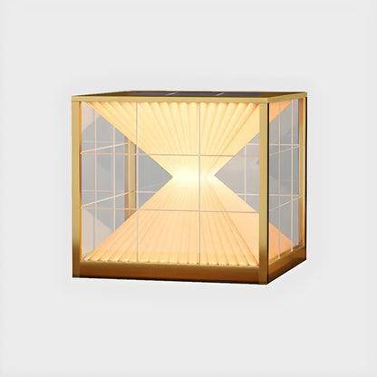 Black Solar Clear Cube Outdoor Post Lights