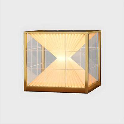 Black Solar Clear Cube Outdoor Post Lights