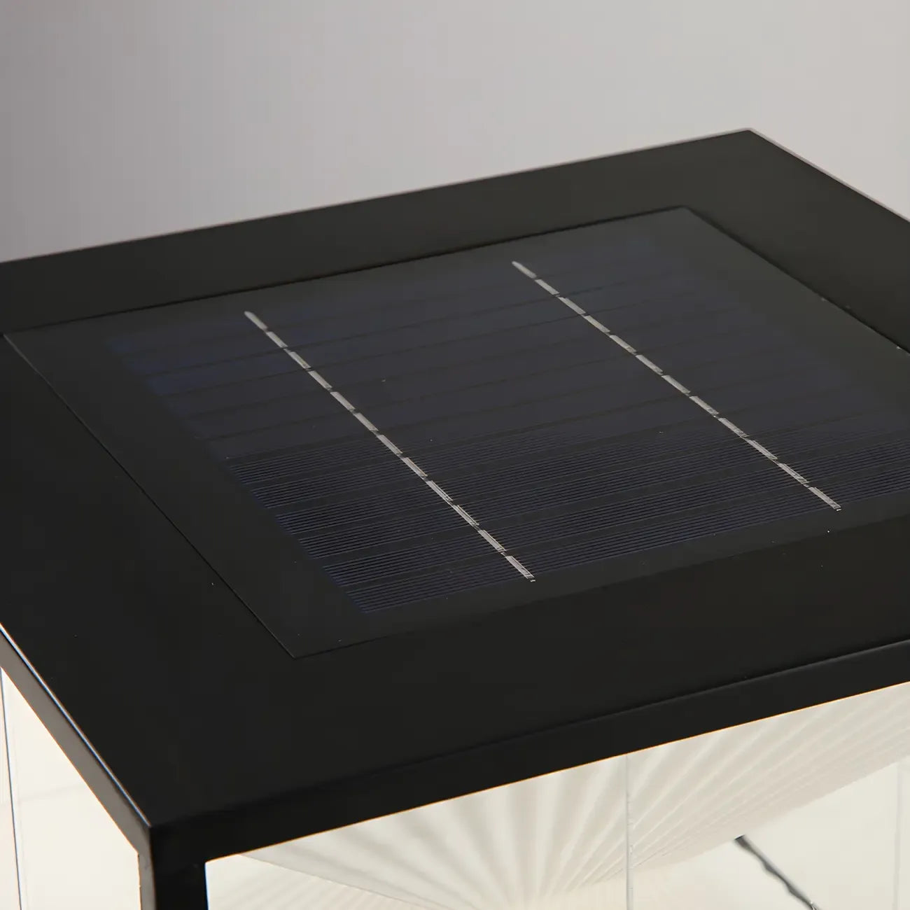 Black Solar Clear Cube Outdoor Post Lights