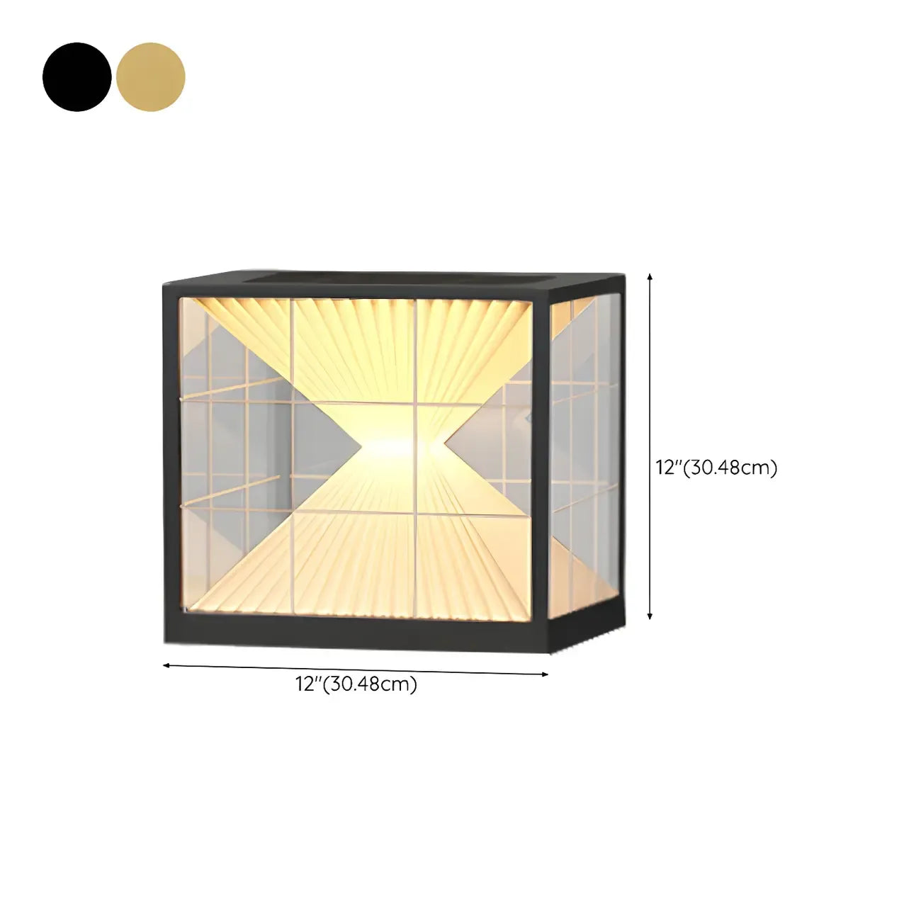 Black Solar Clear Cube Outdoor Post Lights