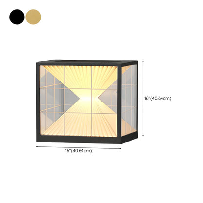 Black Solar Clear Cube Outdoor Post Lights