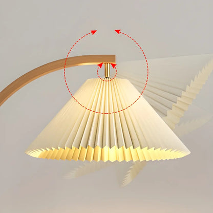 Modern Arched Floor Lamp with Adjustable Pleated Shade