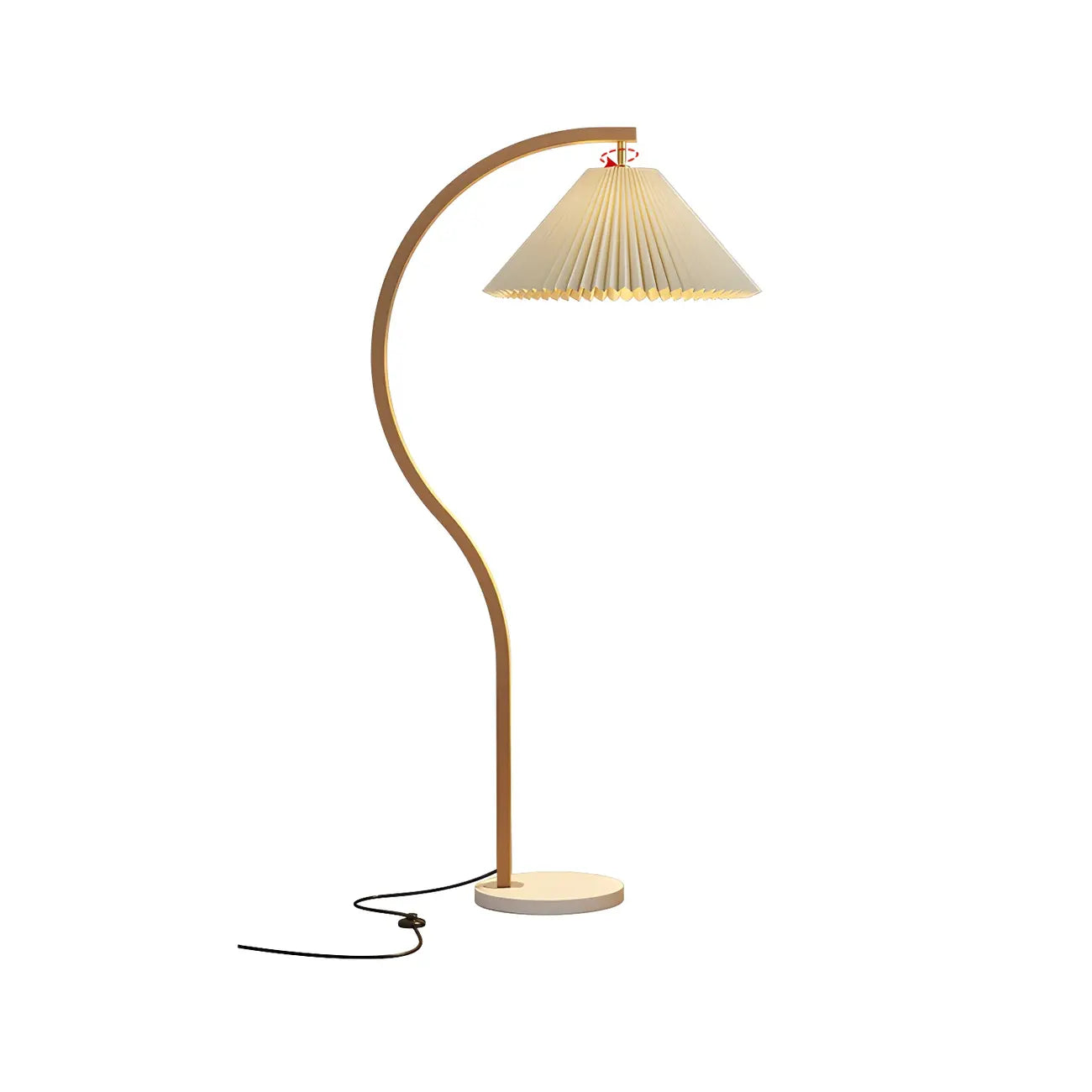 Modern Arched Floor Lamp with Adjustable Pleated Shade