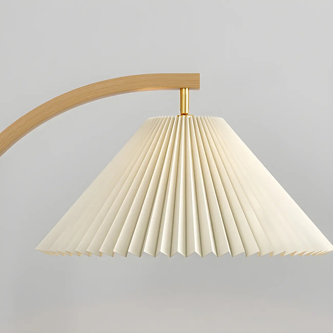 Modern Arched Floor Lamp with Adjustable Pleated Shade
