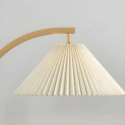 Modern Arched Floor Lamp with Adjustable Pleated Shade