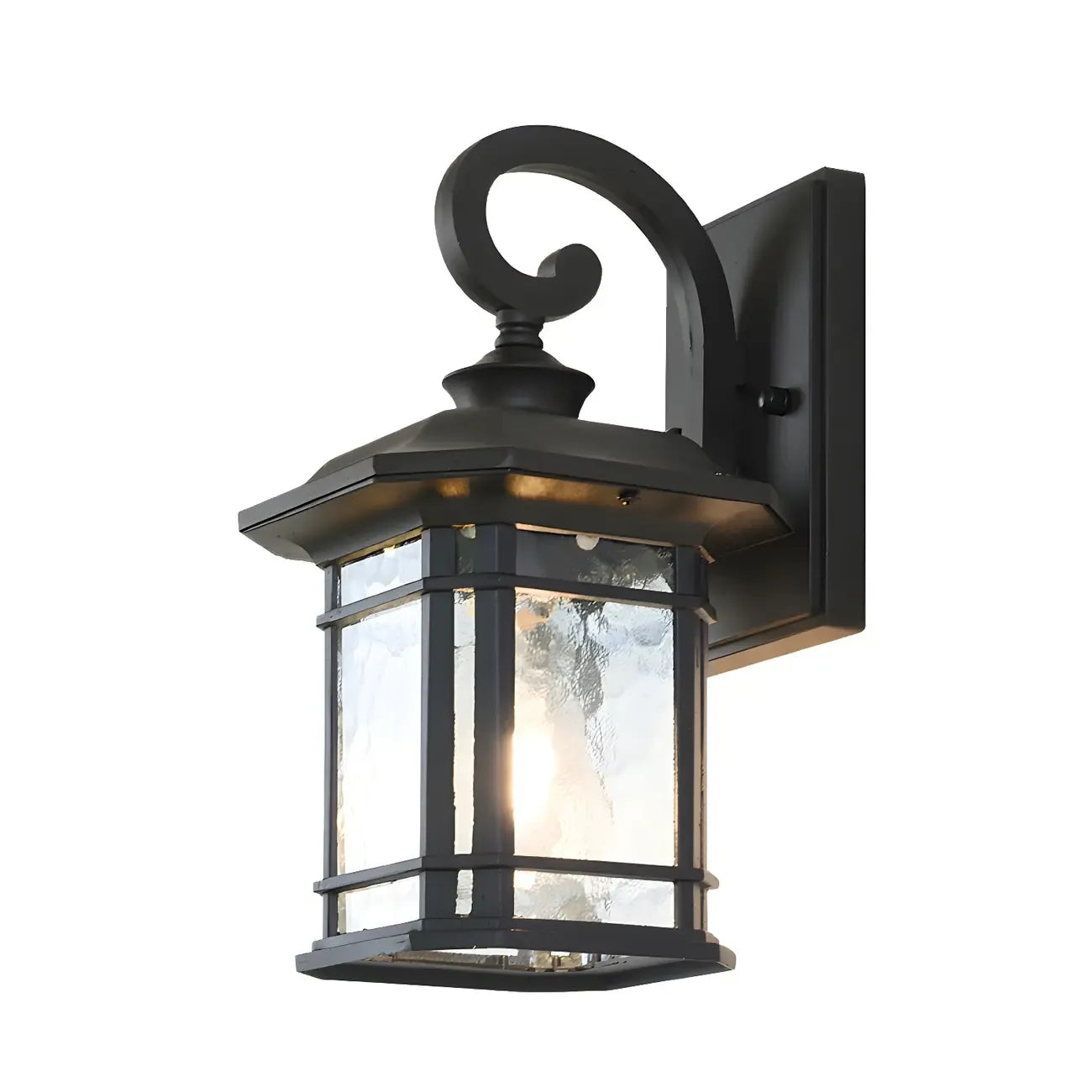 Rustic Black Glass 12.5”H Outdoor LED Wall Lantern