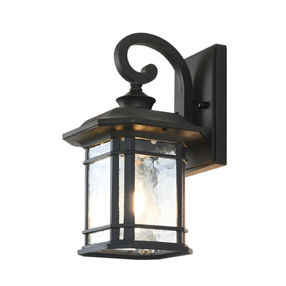 Rustic Black Glass 12.5”H Outdoor LED Wall Lantern