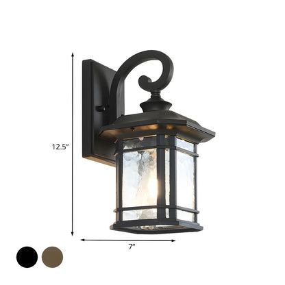 Rustic Black Glass 12.5”H Outdoor LED Wall Lantern