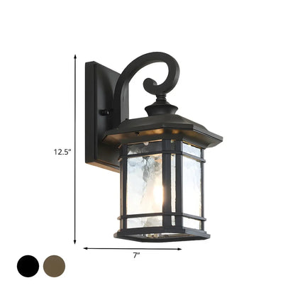 Rustic Black Glass 12.5”H Outdoor LED Wall Lantern