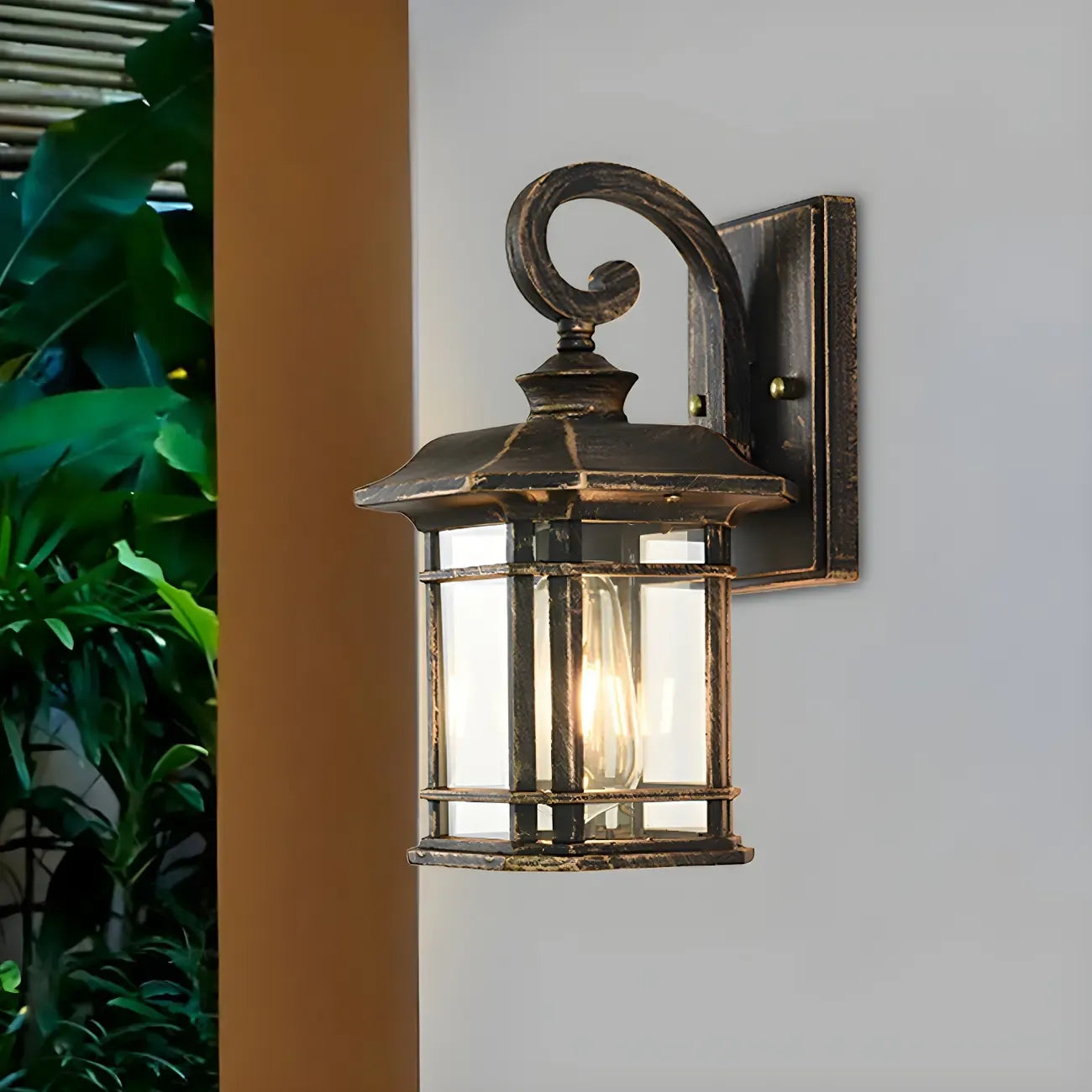Rustic Black Glass 12.5”H Outdoor LED Wall Lantern