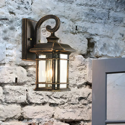 Rustic Black Glass 12.5”H Outdoor LED Wall Lantern