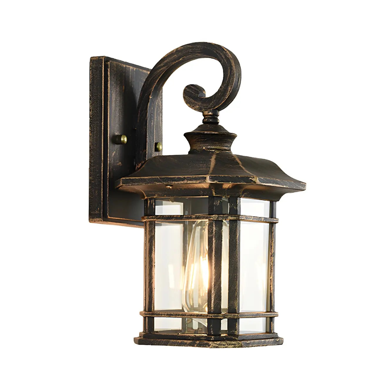 Rustic Black Glass 12.5”H Outdoor LED Wall Lantern