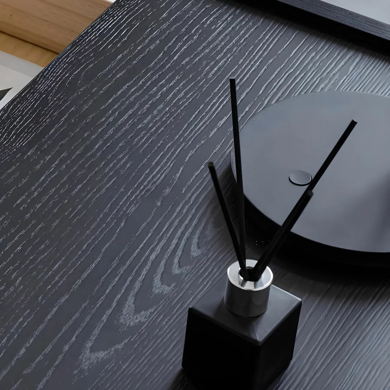 Black Wood X-Leg Drawer Storage Small Nightstand