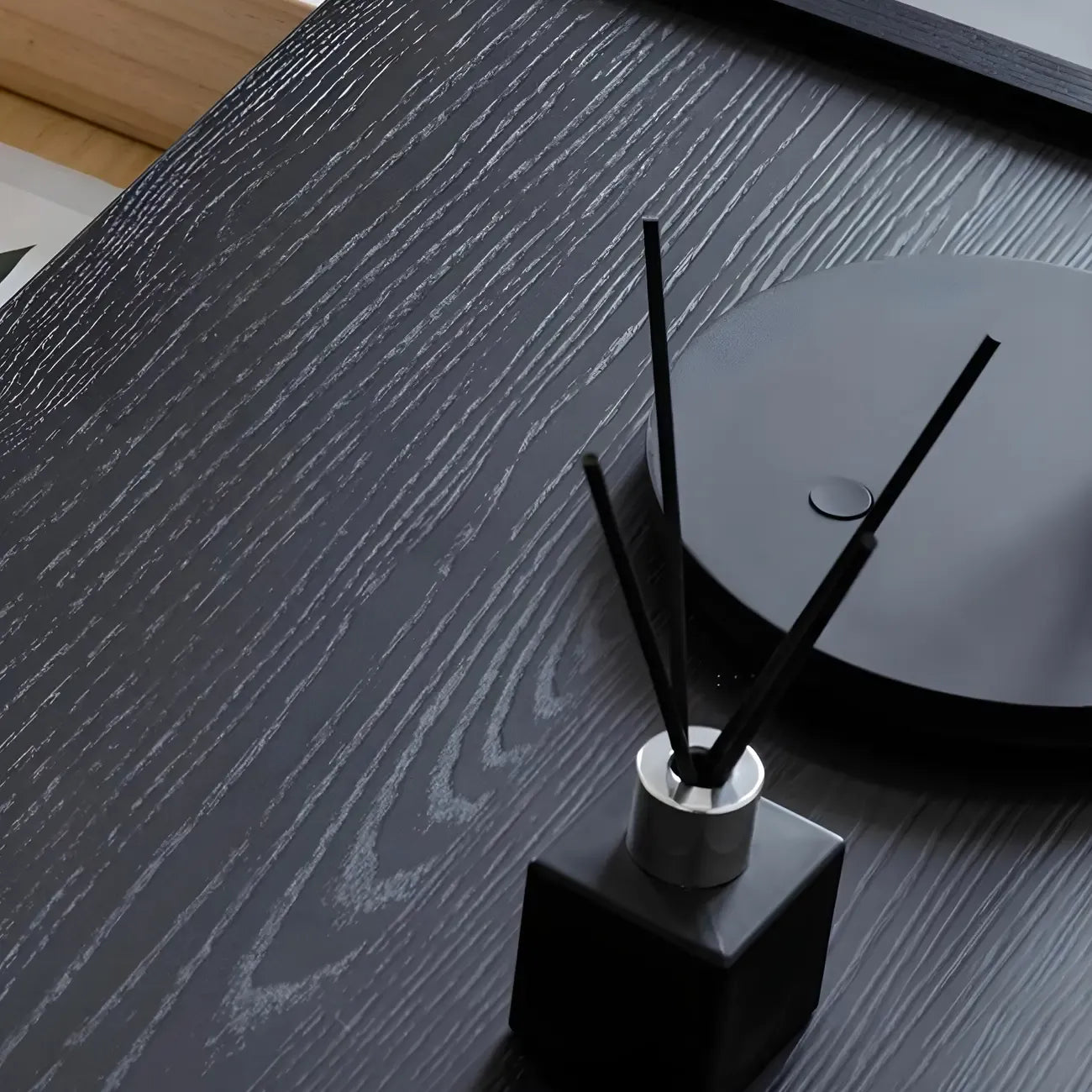 Black Wood X-Leg Drawer Storage Small Nightstand